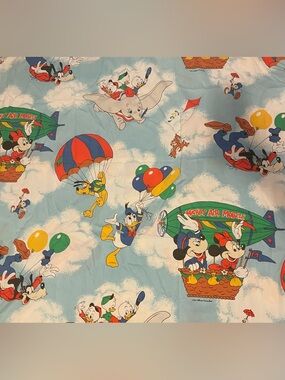 Vintage Disney Mickey airmobile colorful sheet